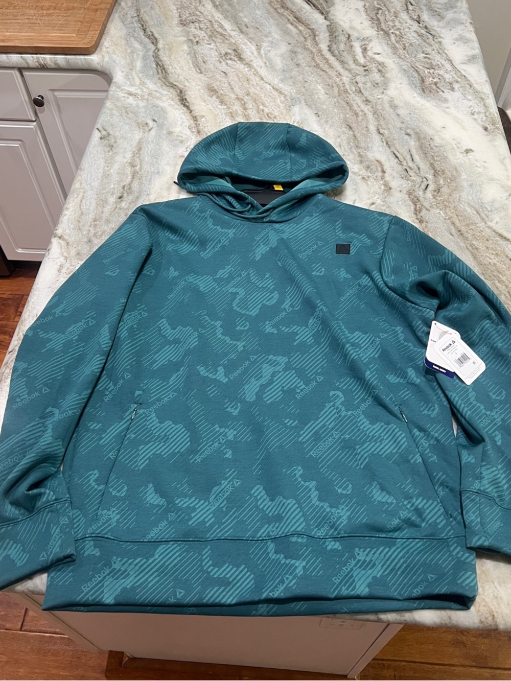 Reebok Teal Hooded Pullover Sweatshirt
